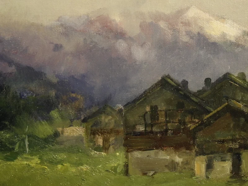 1833-		Gregorio Mariani - Veduta di paese montano